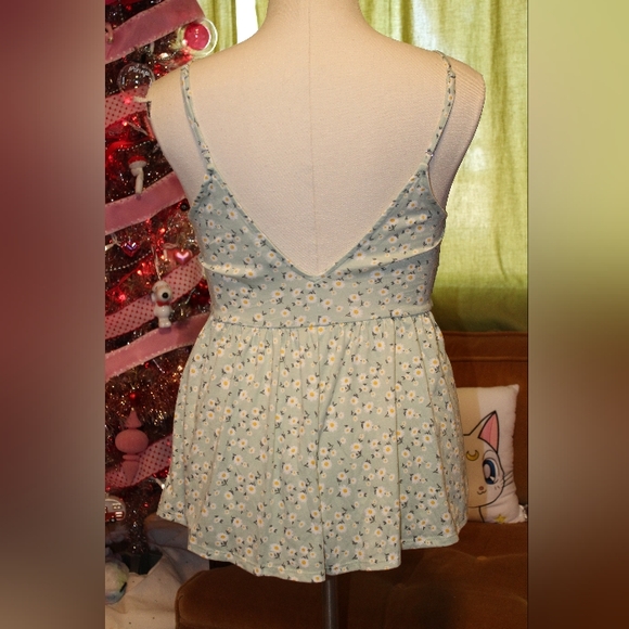 Forever 21 Mint and Daisies ditsy cottagecore Romper - Picture 8 of 8